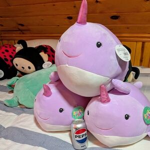 Large Size Purple Narwhal Stuffed Animal by Squishmallows